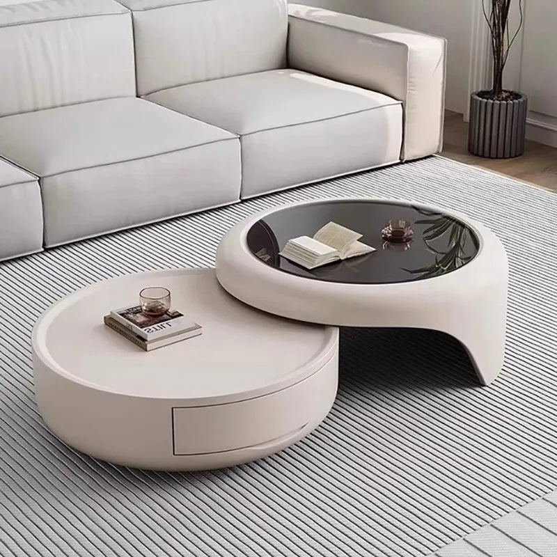 Angduo Modern Round Coffee Table Minimalist Living Room Furniture