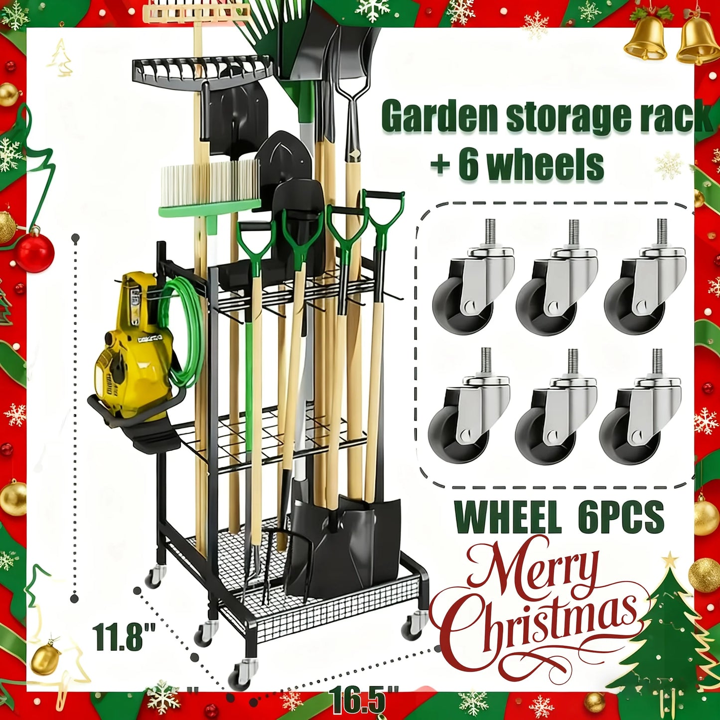 Garden Tool Rack And Patio Tool Tower For Garage Storage