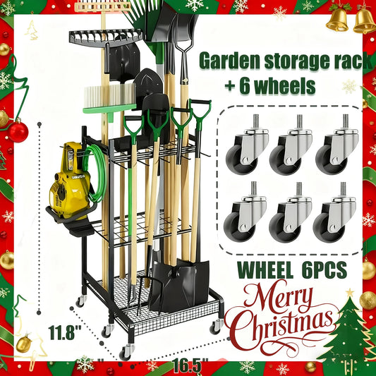 Garden Tool Rack And Patio Tool Tower For Garage Storage