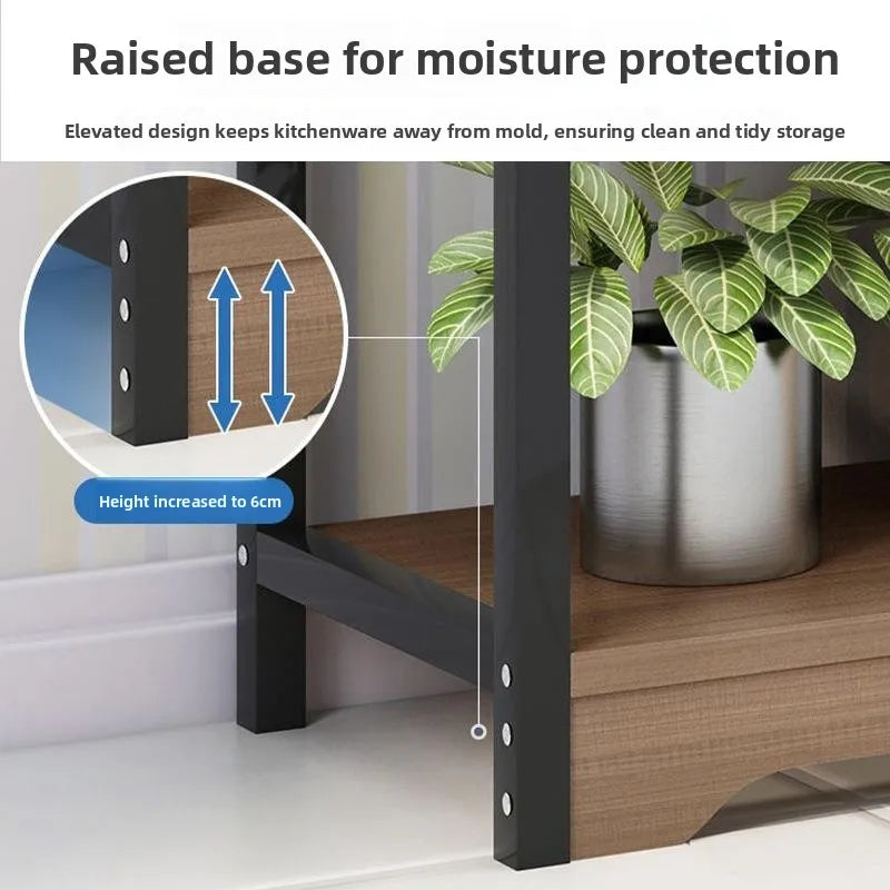 Kitchen Multi Functional Storage Rack Stand With Multiple Layers