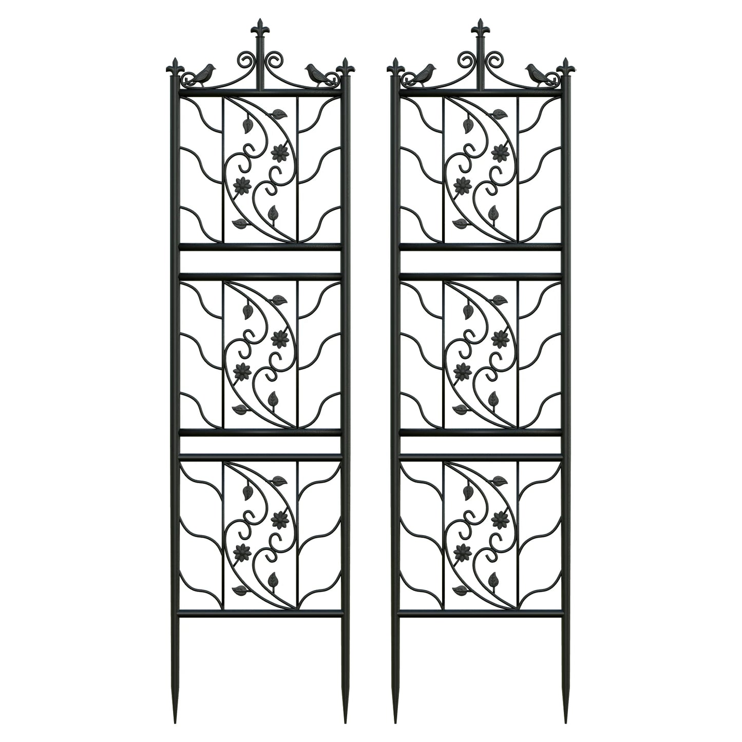 Metal Garden Trellis Panels 2 Pack For Climbing Plants Outdoor