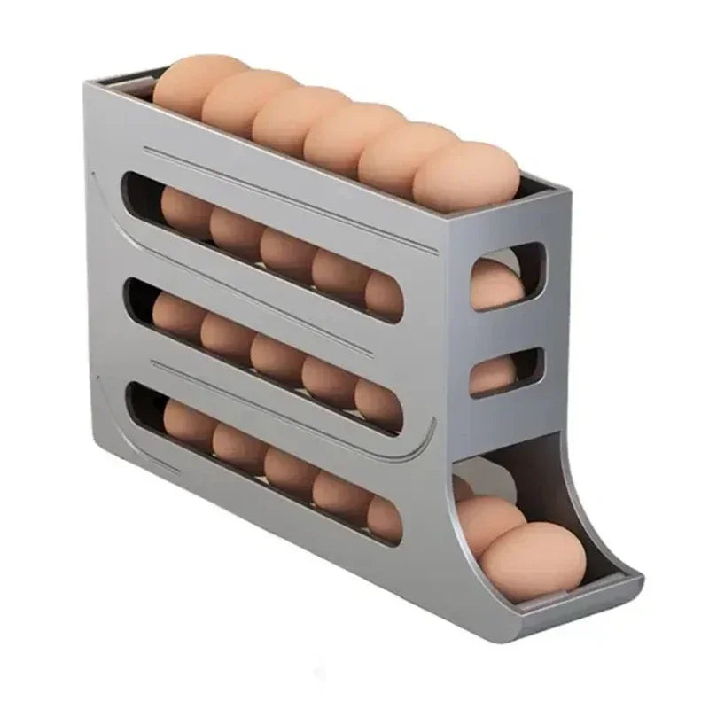 Automatic Egg Roller Storage Box 4 Layer Fridge Organizer