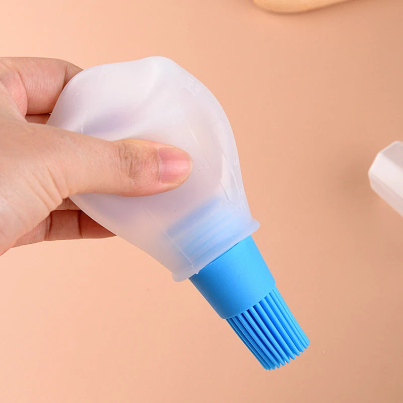 Grease Bottle Brush Silicone Grill Brush And Dispenser