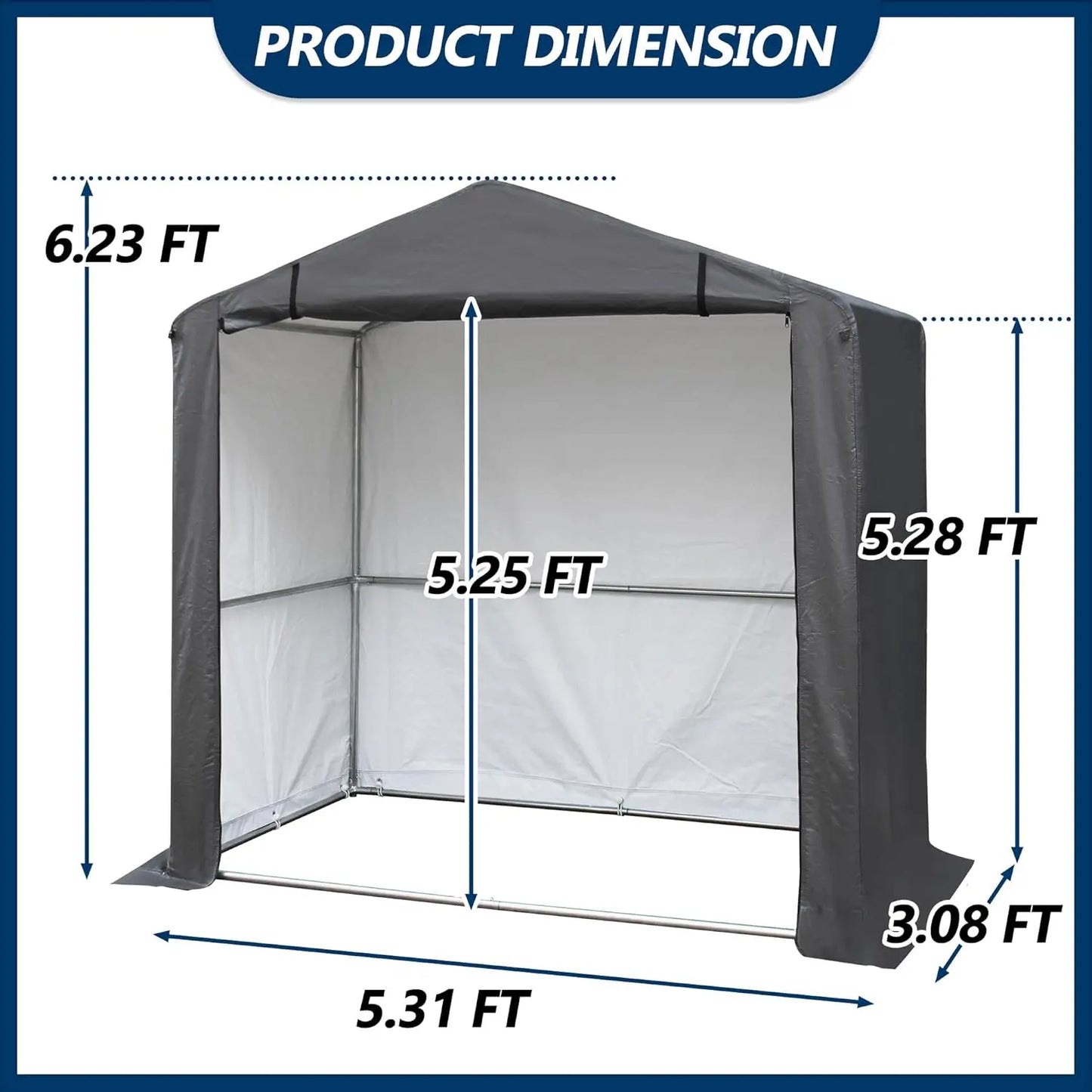 Outdoor Storage Shelter Shed Heavy Duty Tent With Ventilated Door