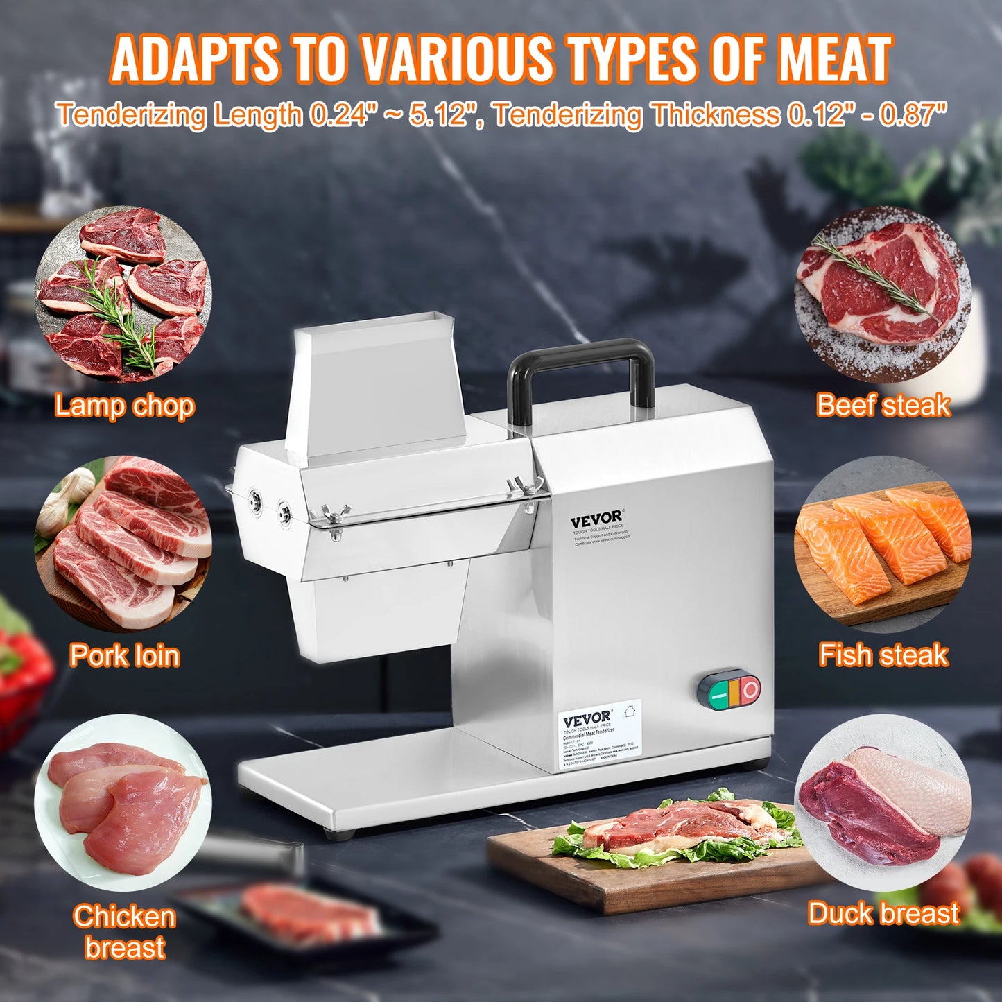 SucceBuy 54 Blades Commercial Meat Tenderizer Machine 450W