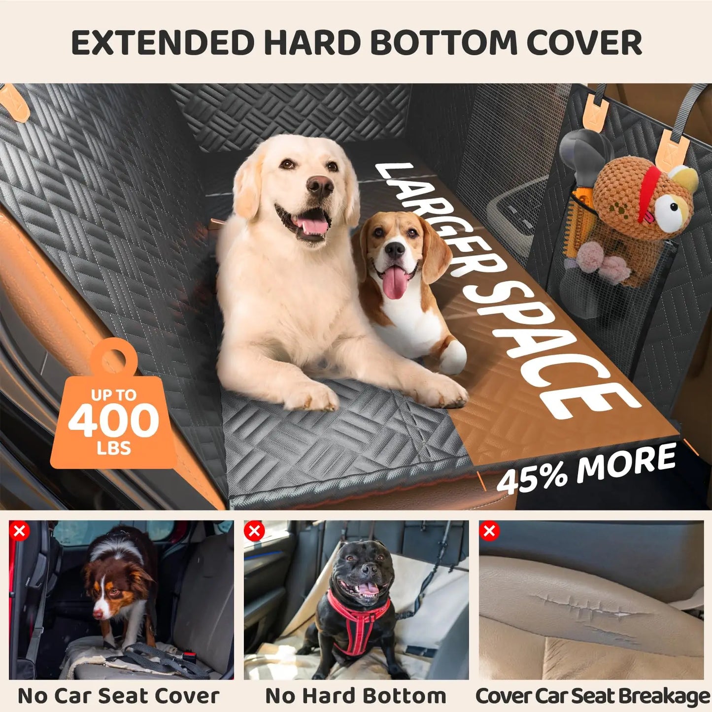Back Seat Dog Hammock Cover For Cars And SUVs Washable