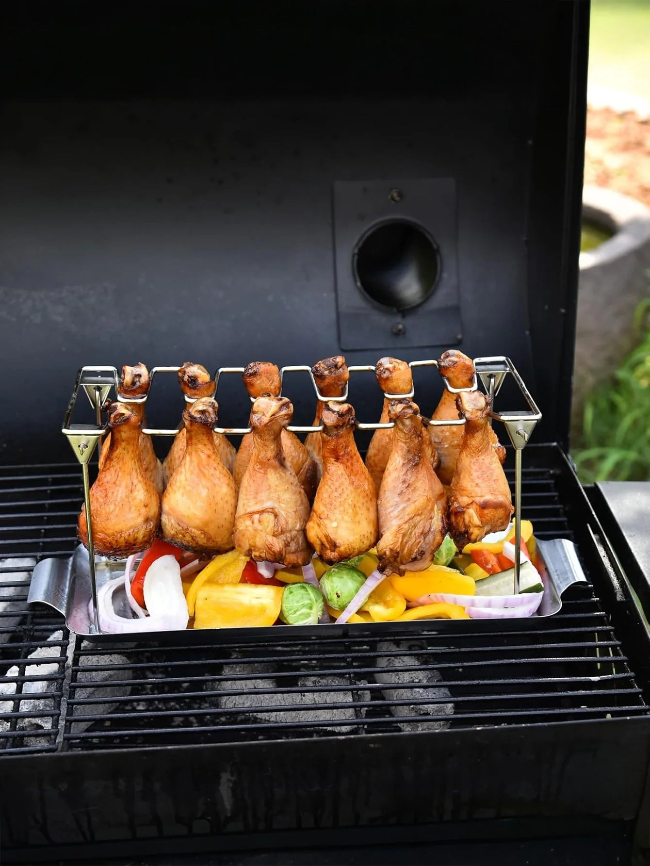 Stainless Steel Chicken Leg Rack For Grill Drip Tray