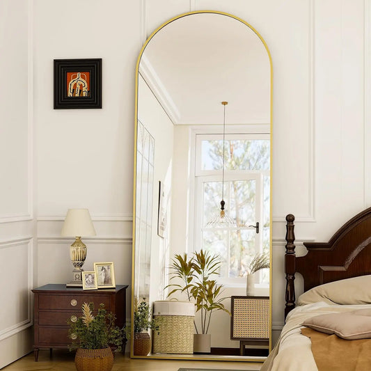 Arched Mirror With Aluminum Frame For Bedroom Or Living Room