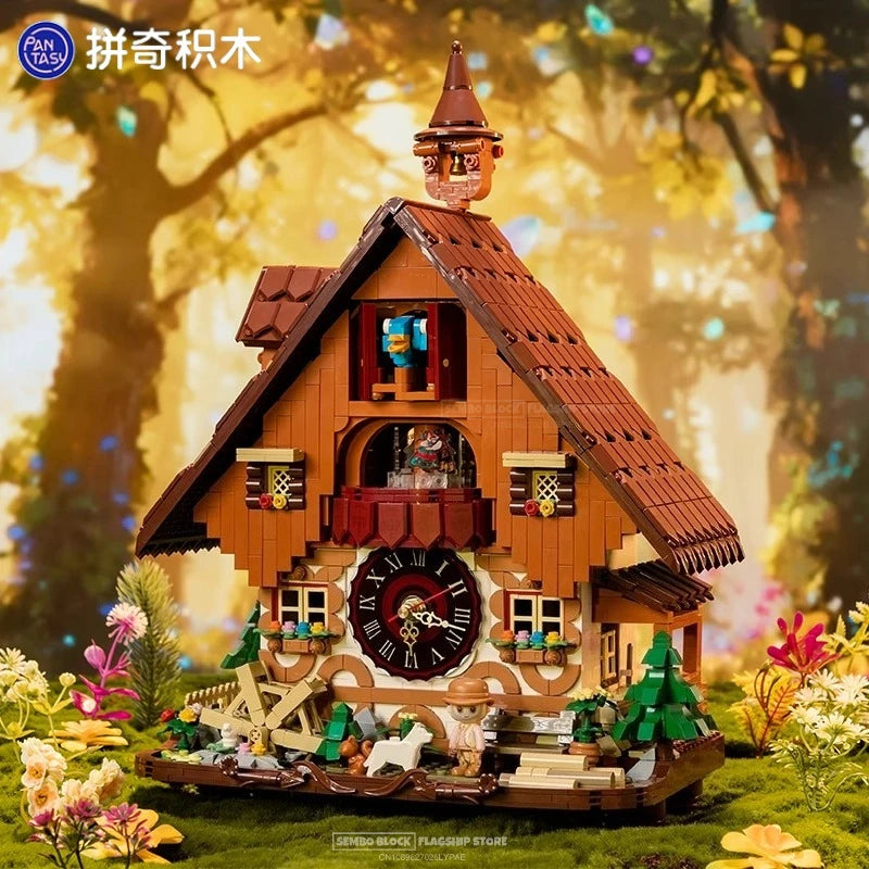 Pantasy Cuckoo Clock Building Blocks Kawaii Desktop Toy Model