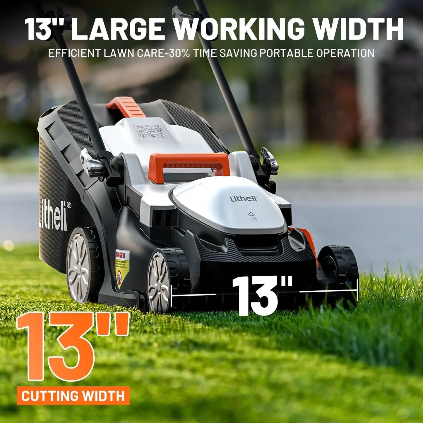 XMSJ Cordless Lawn Mower 20V Five Position Height Adjustment Battery