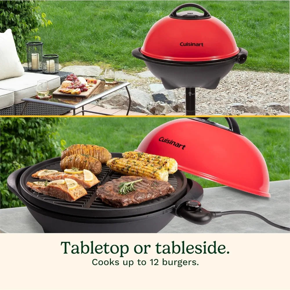 Indoor Outdoor Electric Grill 2-In-1 Portable BBQ With Nonstick