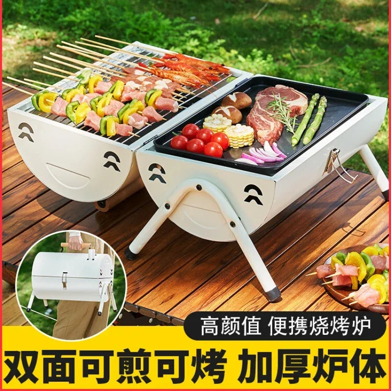 HAOYUNMA Portable Foldable Charcoal Barbecue Grill For Outdoor Cooking