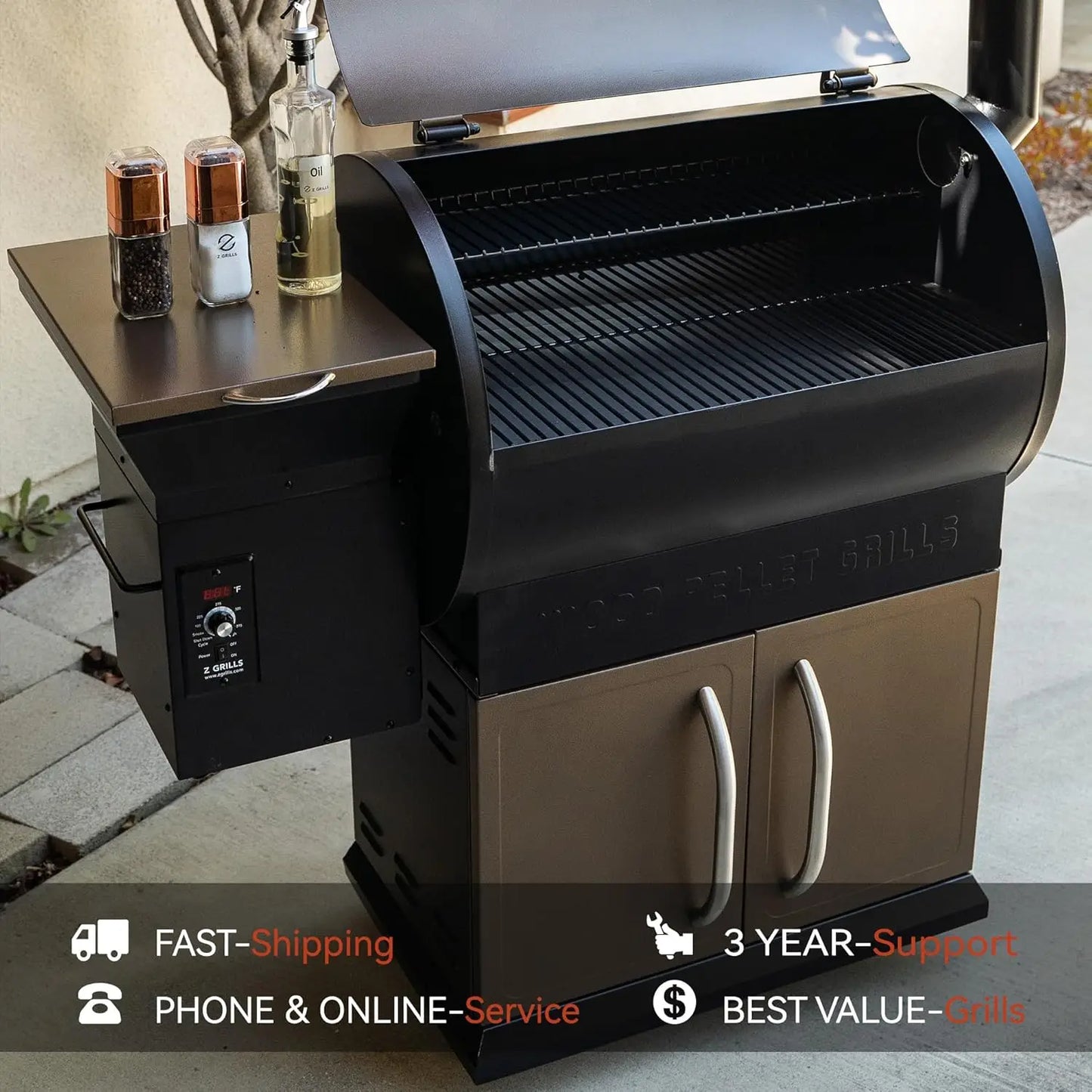 XMSJ Wood Pellet Grill Smoker With PID Control Outdoor Cooking