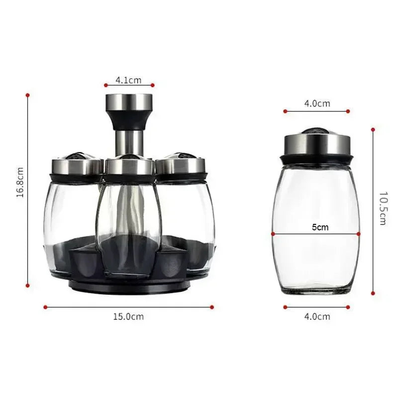 Opovcom Single Bottle Glass Jar And Spice Jar Set Rack