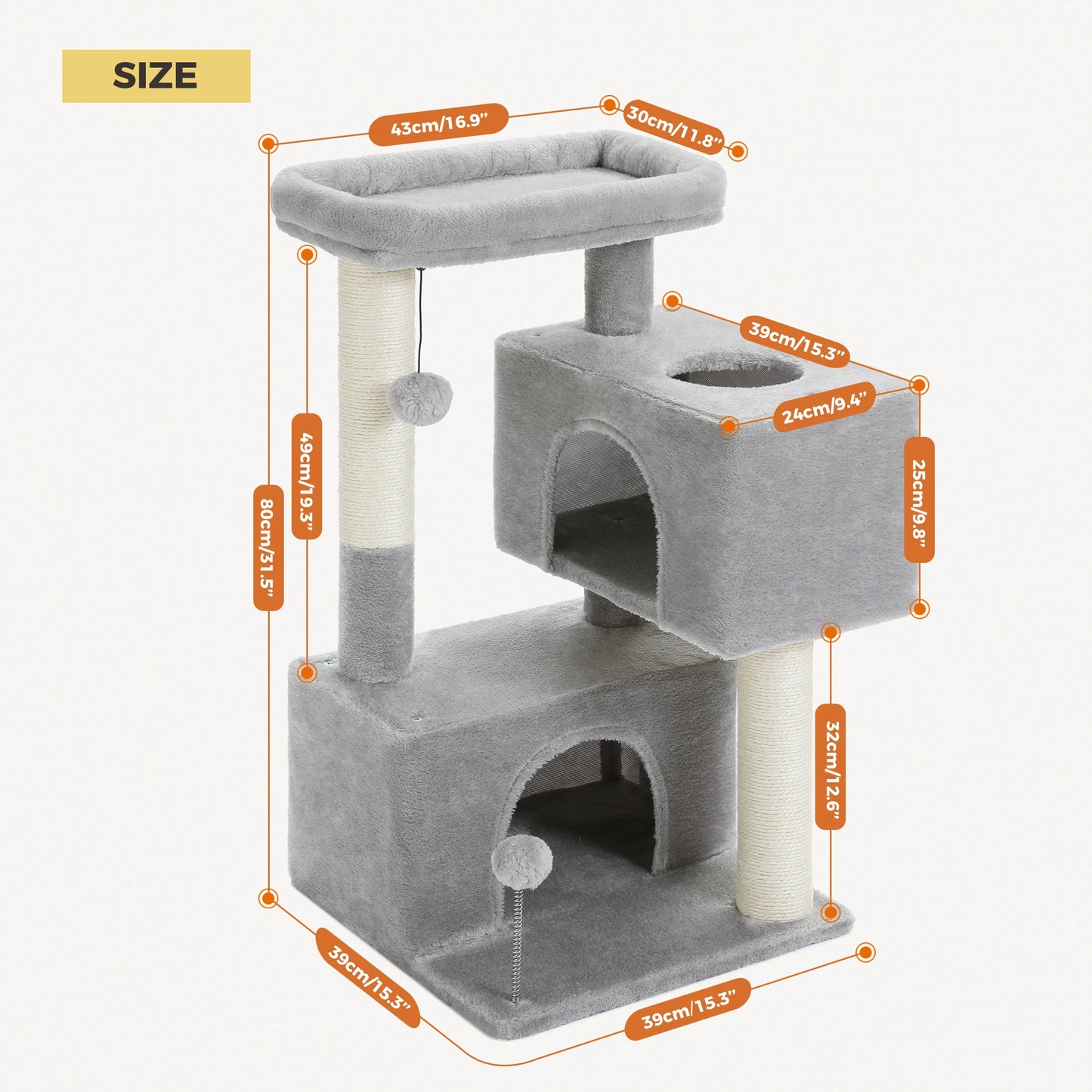 PAWZ Road Large Cat Tree For Indoor Cats Multi Level