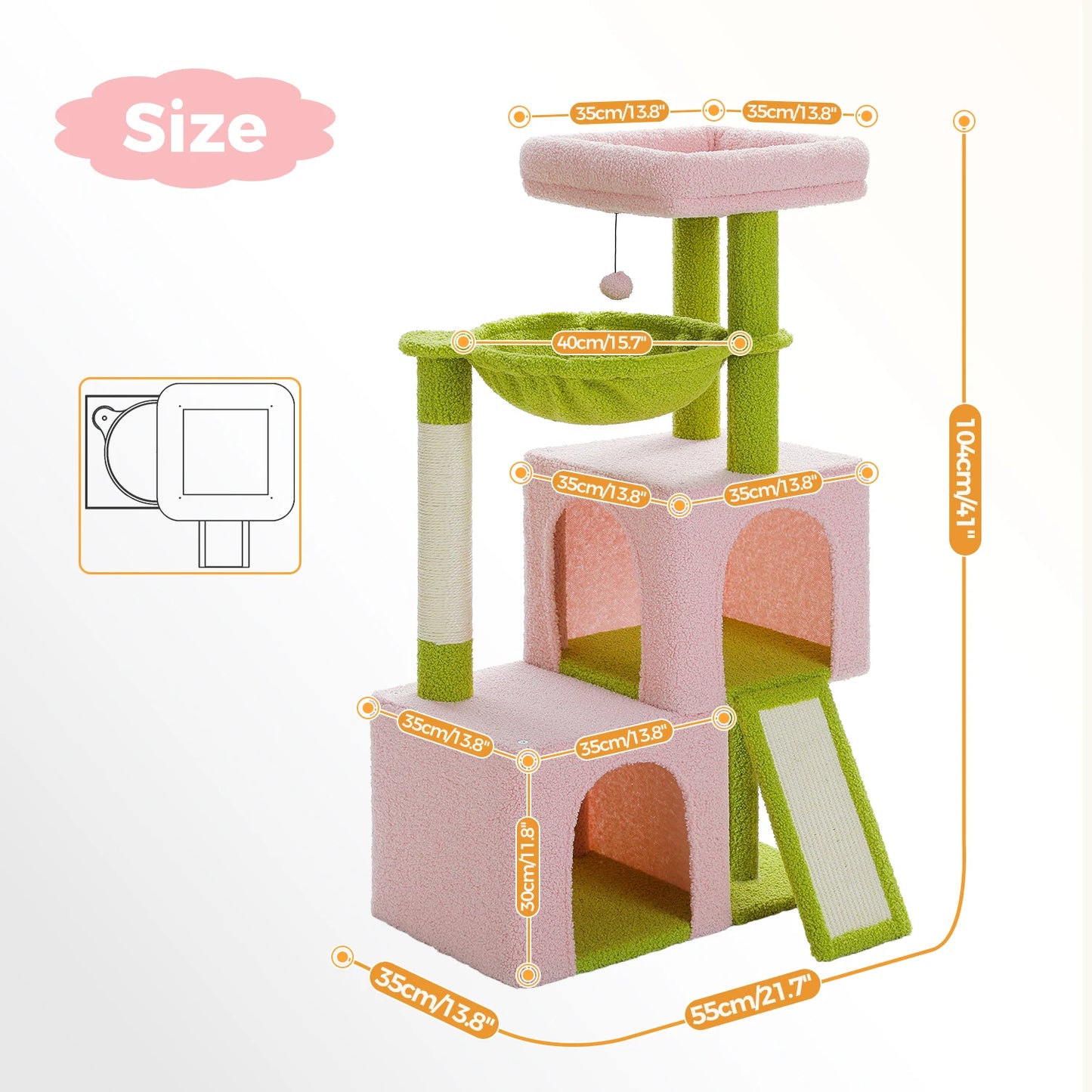 PAWZ Road Large Cat Tree For Indoor Cats Multi Level