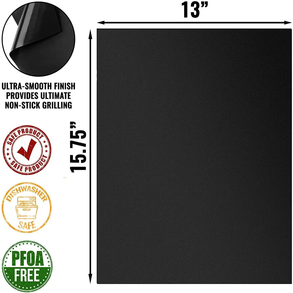 Nonstick BBQ Grill Mat Heat Resistant Reusable Outdoor Cooking
