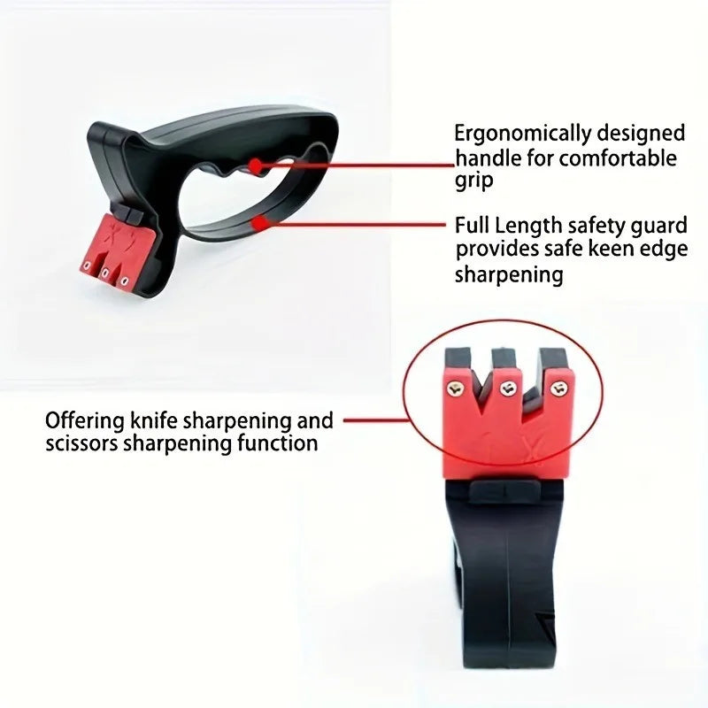 Lightweight Ergonomic Knife and Scissors Sharpener V Grind System