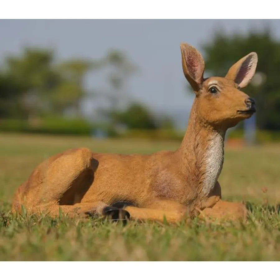 SHXI Resin Deer Figurine for Garden and Patio Decor Outdoor