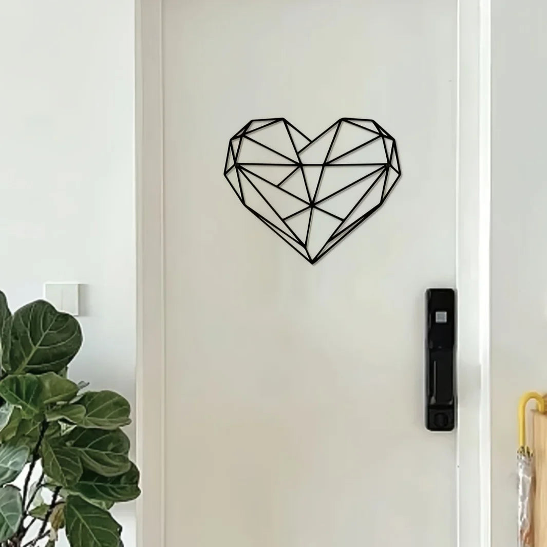 Heart Shaped Minimalist Metal Wall Art For Living Room Decor