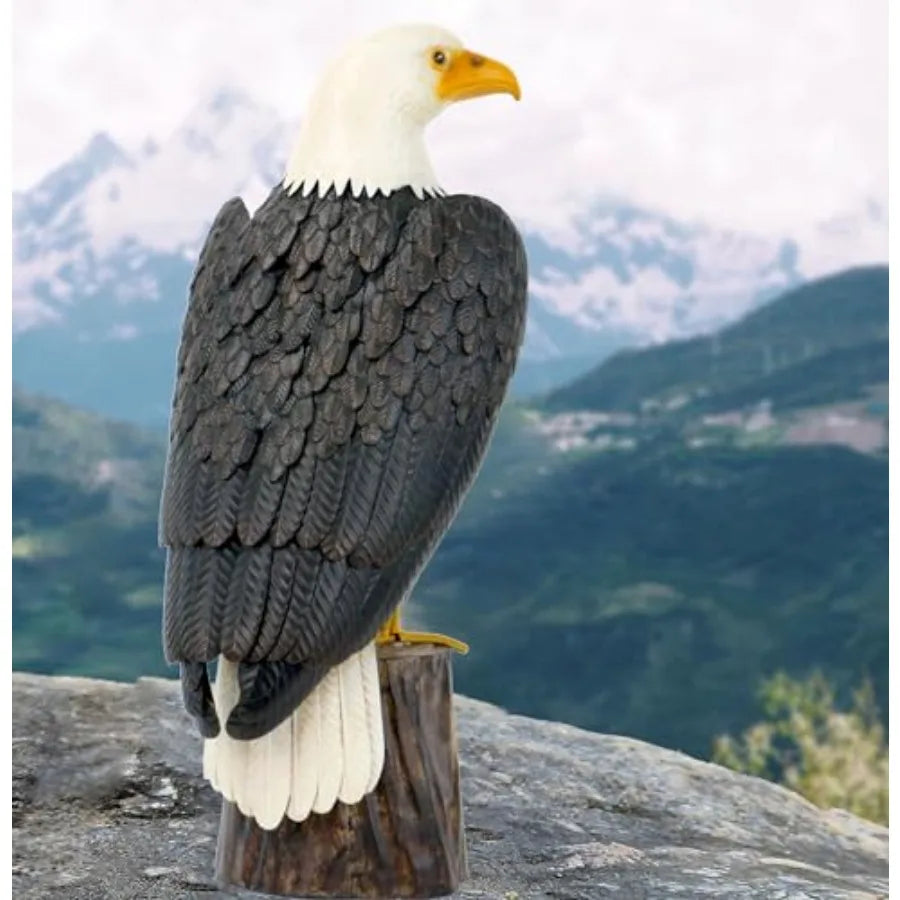 Bald Eagle Outdoor Metal Yard Art Statue for Garden and Patio