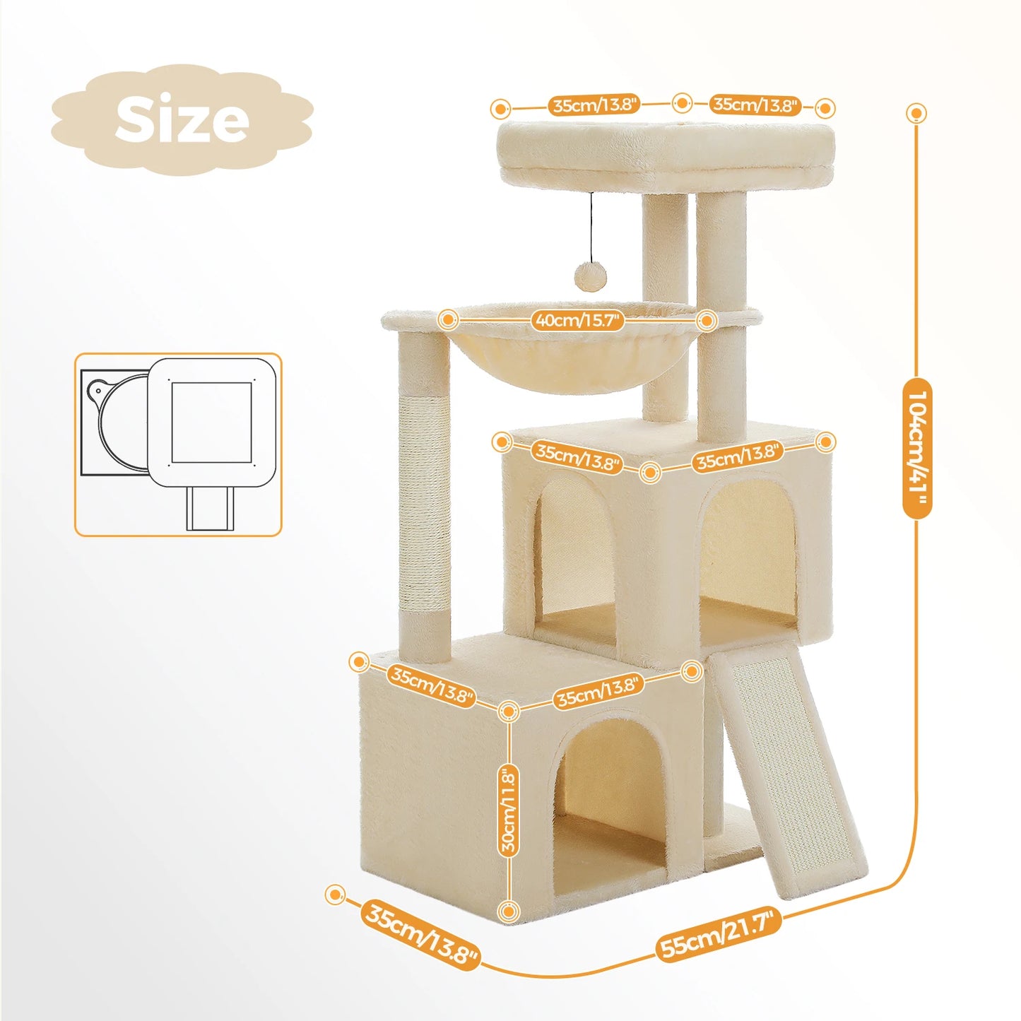 PAWZ Road Large Cat Tree Multi Level Indoor Tower Condos