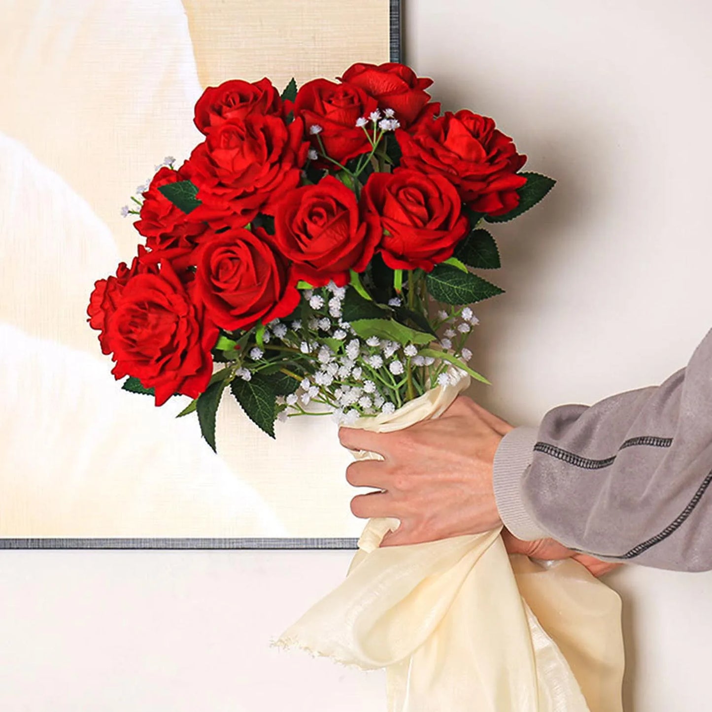 Velvet Roses Artificial 15Pcs Wedding Decor Romantic Gift