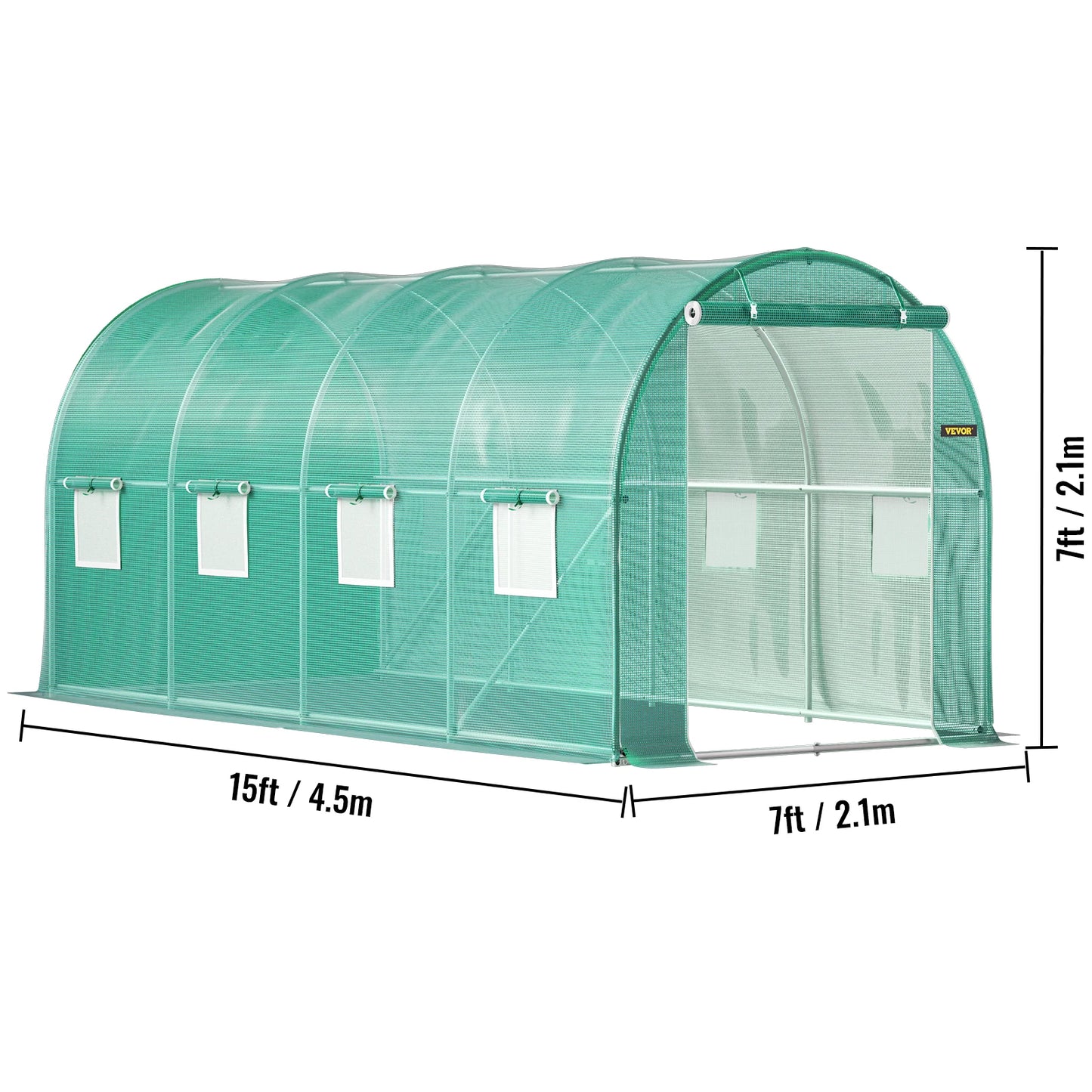 SucceBuy Walkin Tunnel Greenhouse With Galvanized Frame And Waterproof Cover