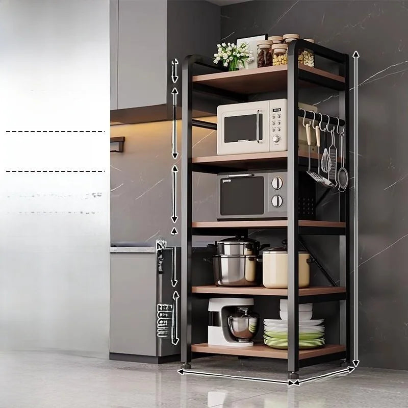 Kitchen Multi Functional Storage Rack Stand With Multiple Layers