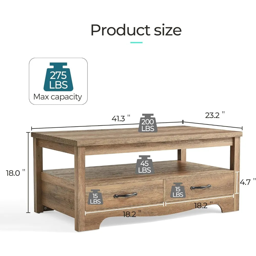 Farmhouse 3-Piece Coffee Table Set With End Tables