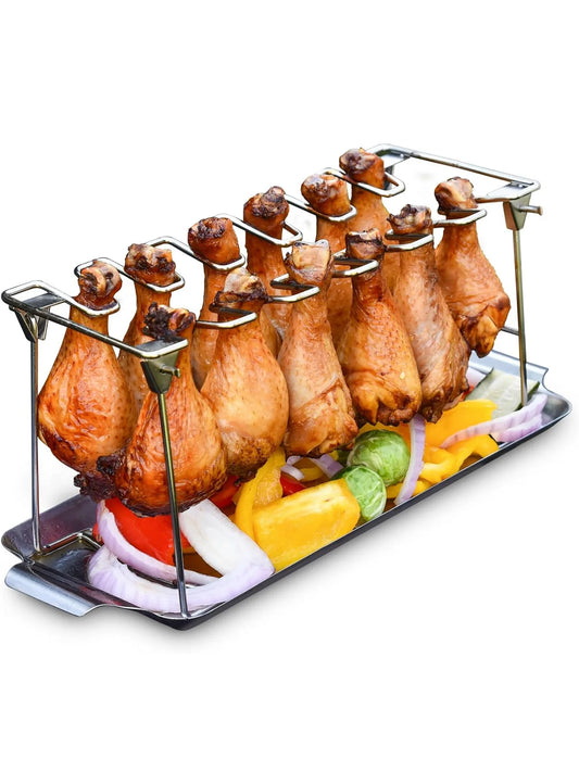 Stainless Steel Chicken Leg Rack For Grill Drip Tray