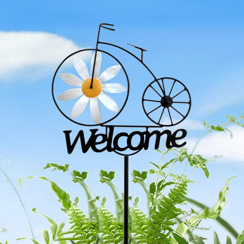 Daisy Windmill Garden Decoration Metal Yard Art For Outdoors