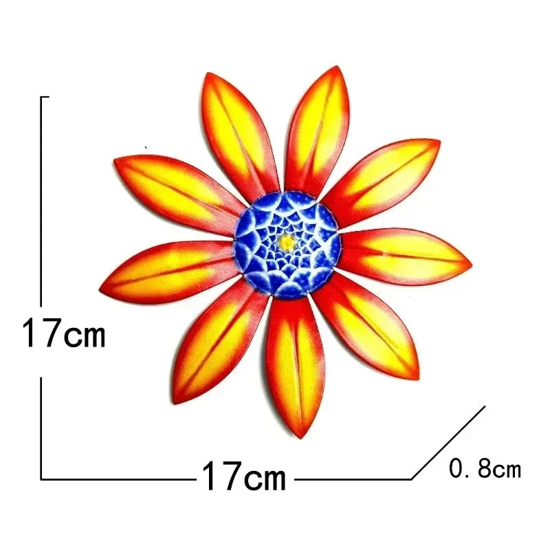 Metal Flower Wall Decor Art Sculpture For Garden Indoor Outdoor