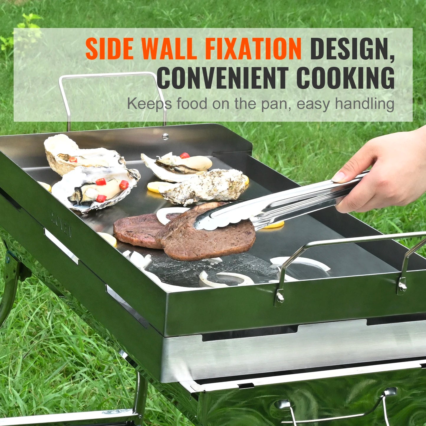 SucceBuy Stainless Steel Stove Top Griddle Nonstick Rectangular Pan