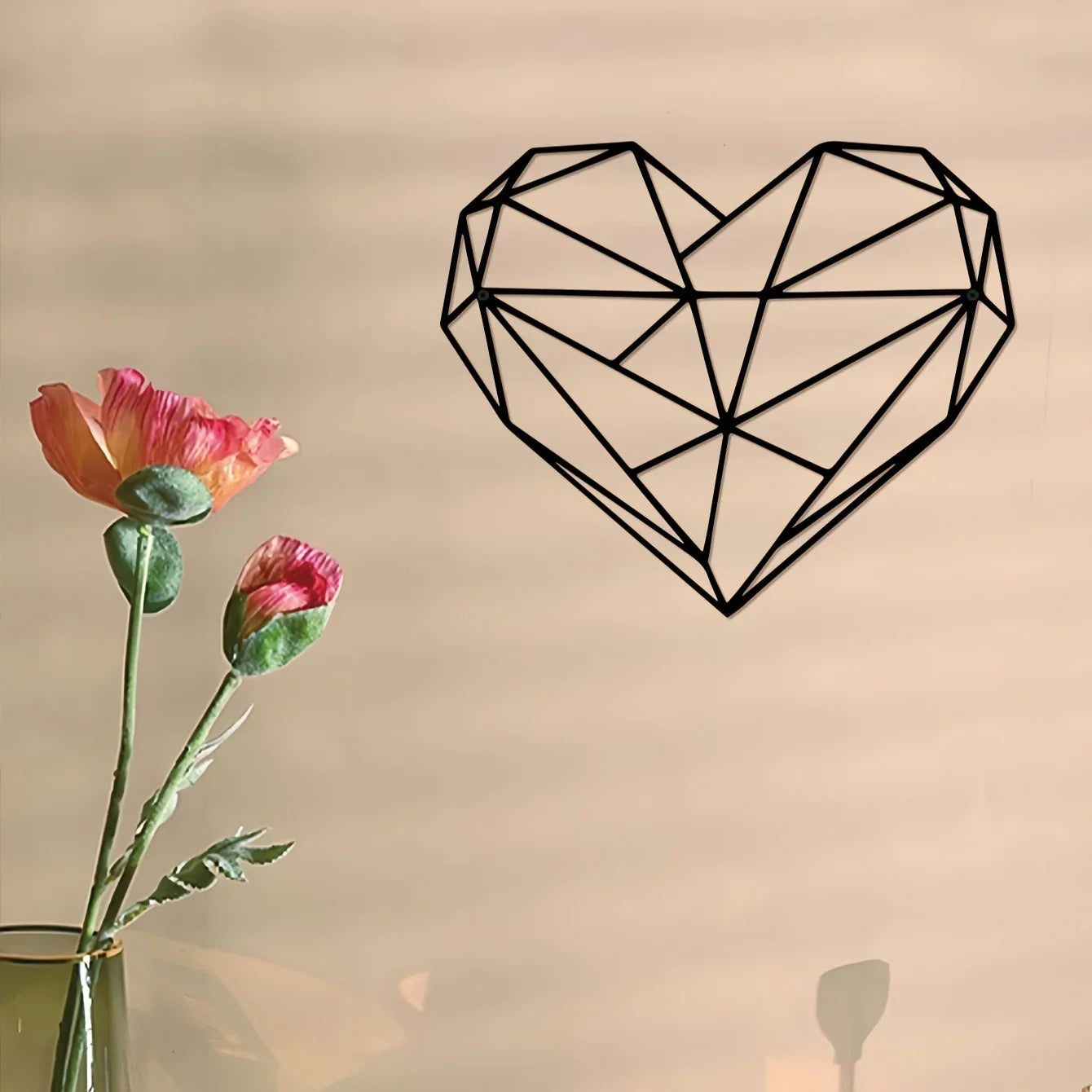 Heart Shaped Minimalist Metal Wall Art For Living Room Decor