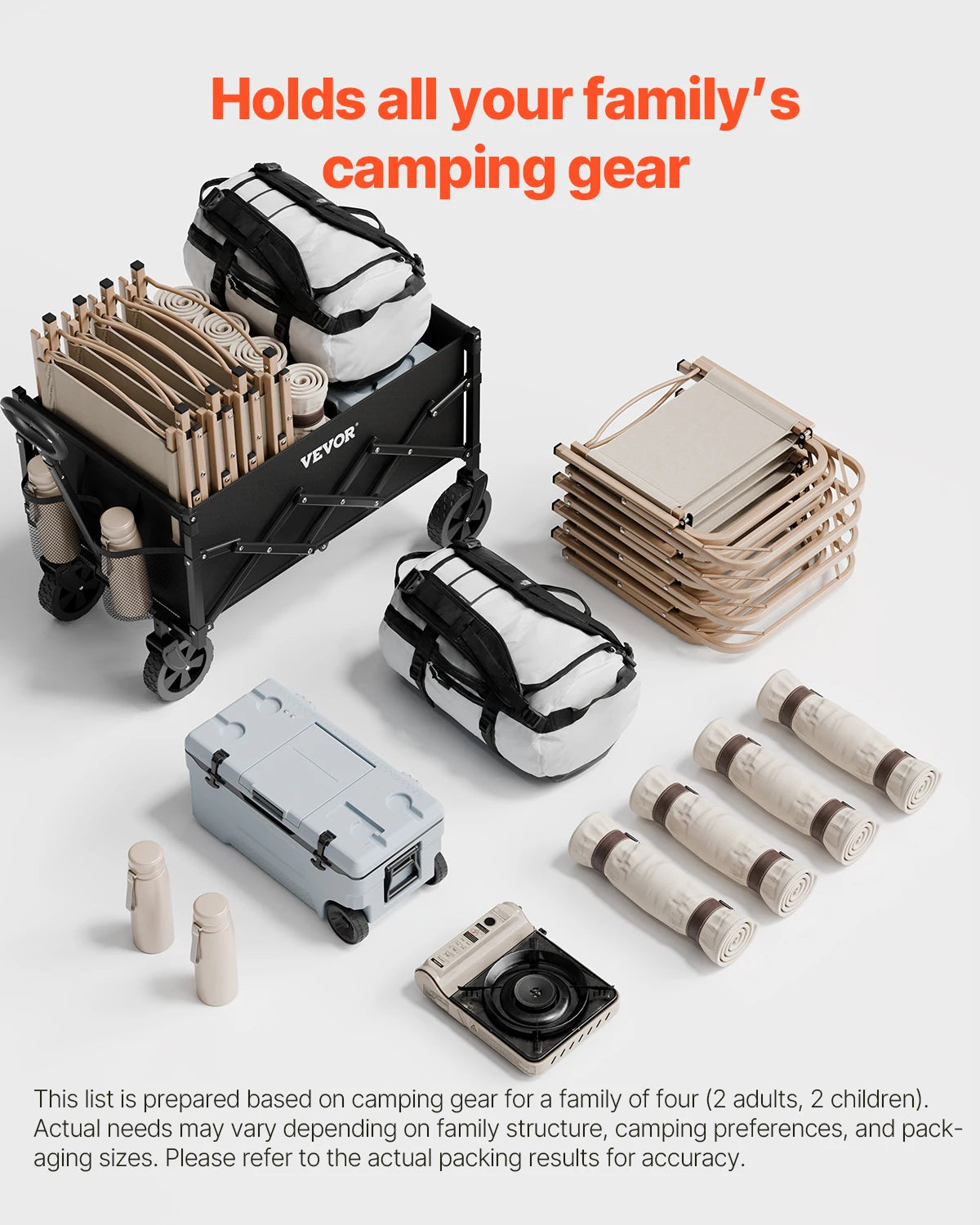 Collapsible Wagon Cart 225Lbs All Terrain Wheels Folding