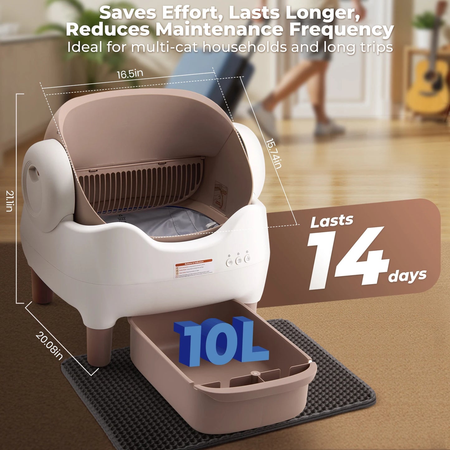 Lunapurr Self Cleaning Automatic Cat Litter Box With App