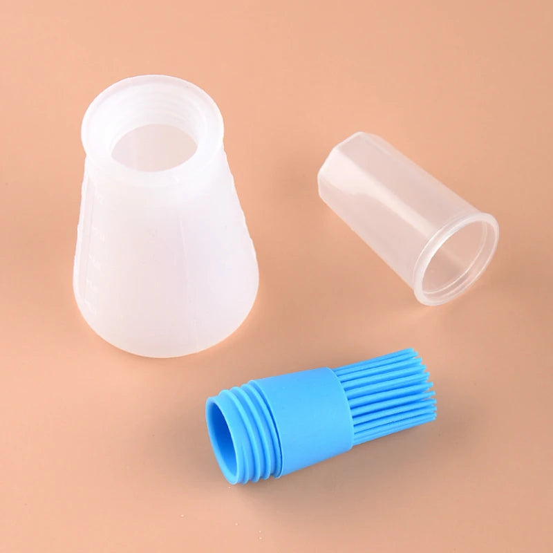 Grease Bottle Brush Silicone Grill Brush And Dispenser