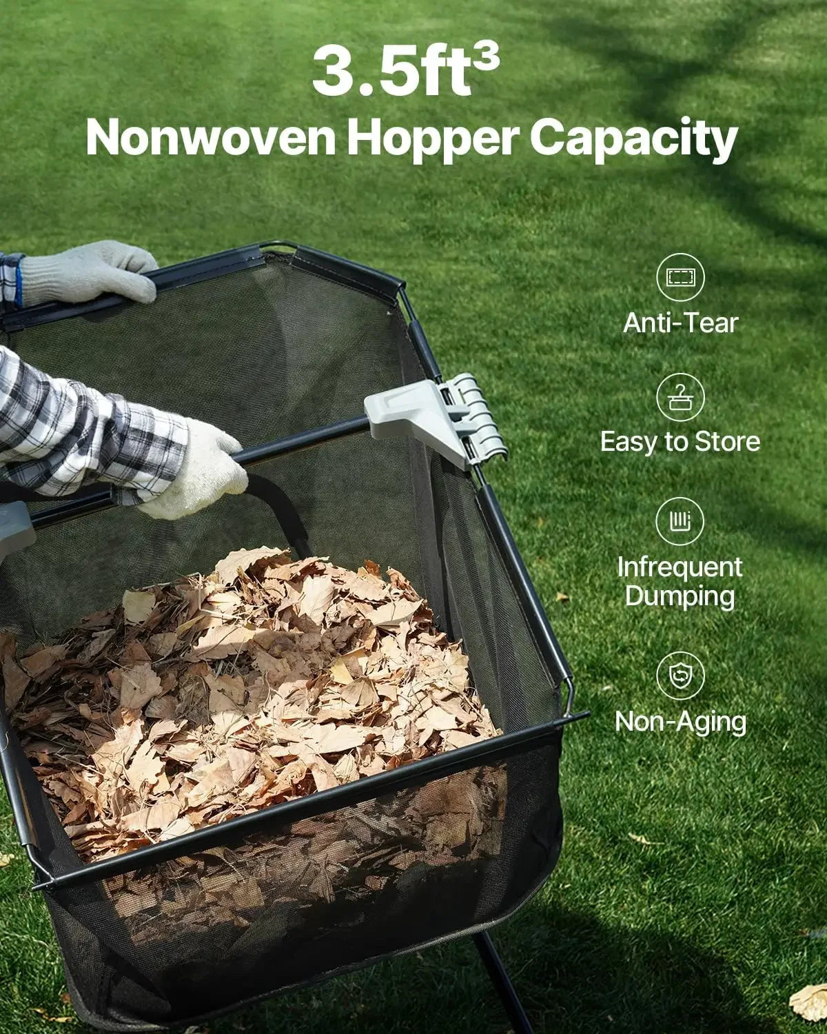 Push Lawn Sweeper With Heavy Duty Steel And Rubber Wheels