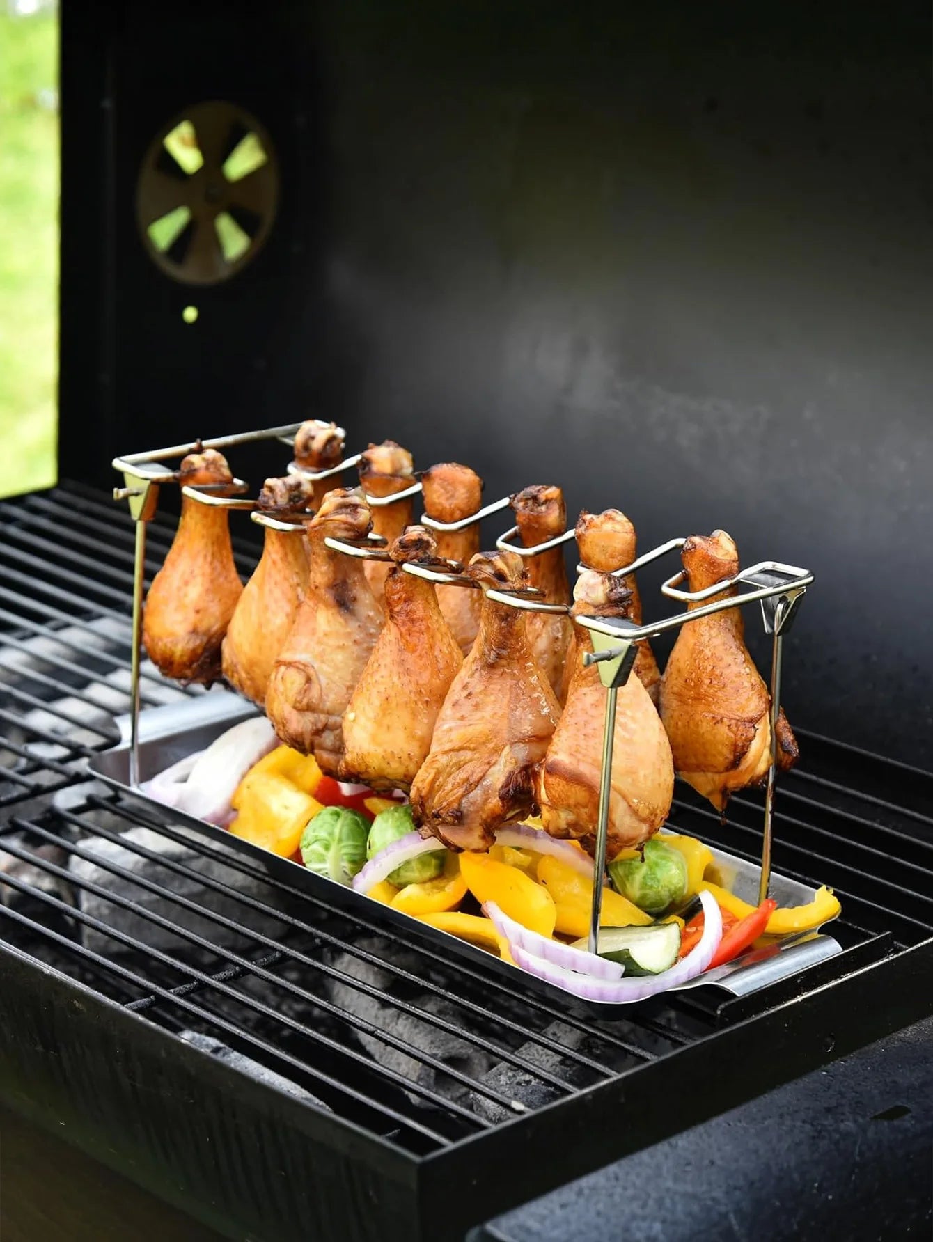 Stainless Steel Chicken Leg Rack For Grill Drip Tray