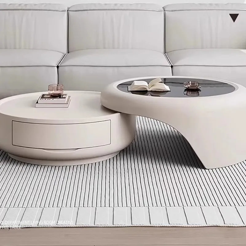 Angduo Modern Round Coffee Table Minimalist Living Room Furniture
