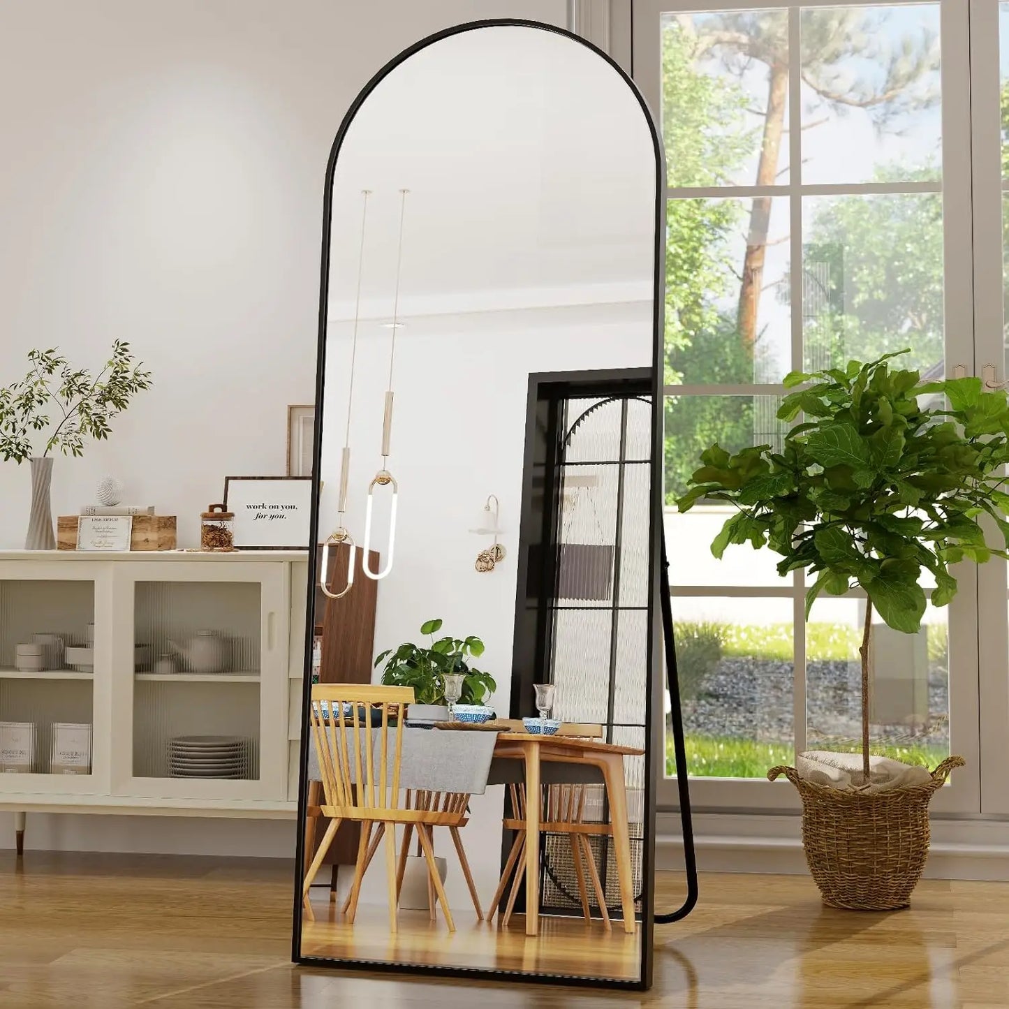 Arched Mirror With Aluminum Frame For Bedroom Or Living Room