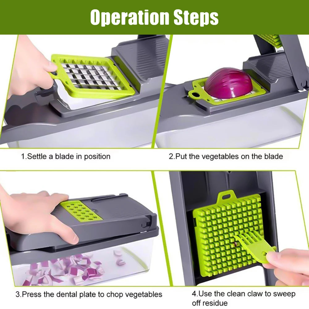 14 in 1 Multifunction Vegetable Chopper Shredder Slicer Kitchen Gadget