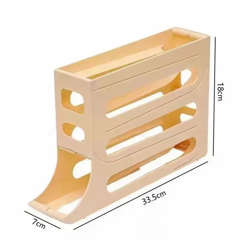 Automatic Egg Roller Storage Box 4 Layer Fridge Organizer
