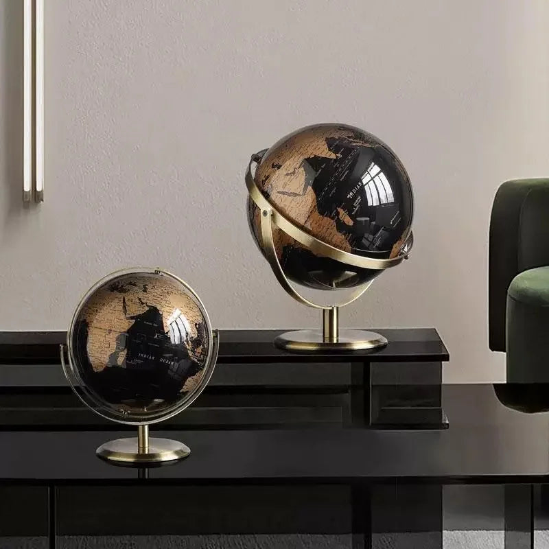 Metal Rotating Globe Artwork For Classroom And Office Decor