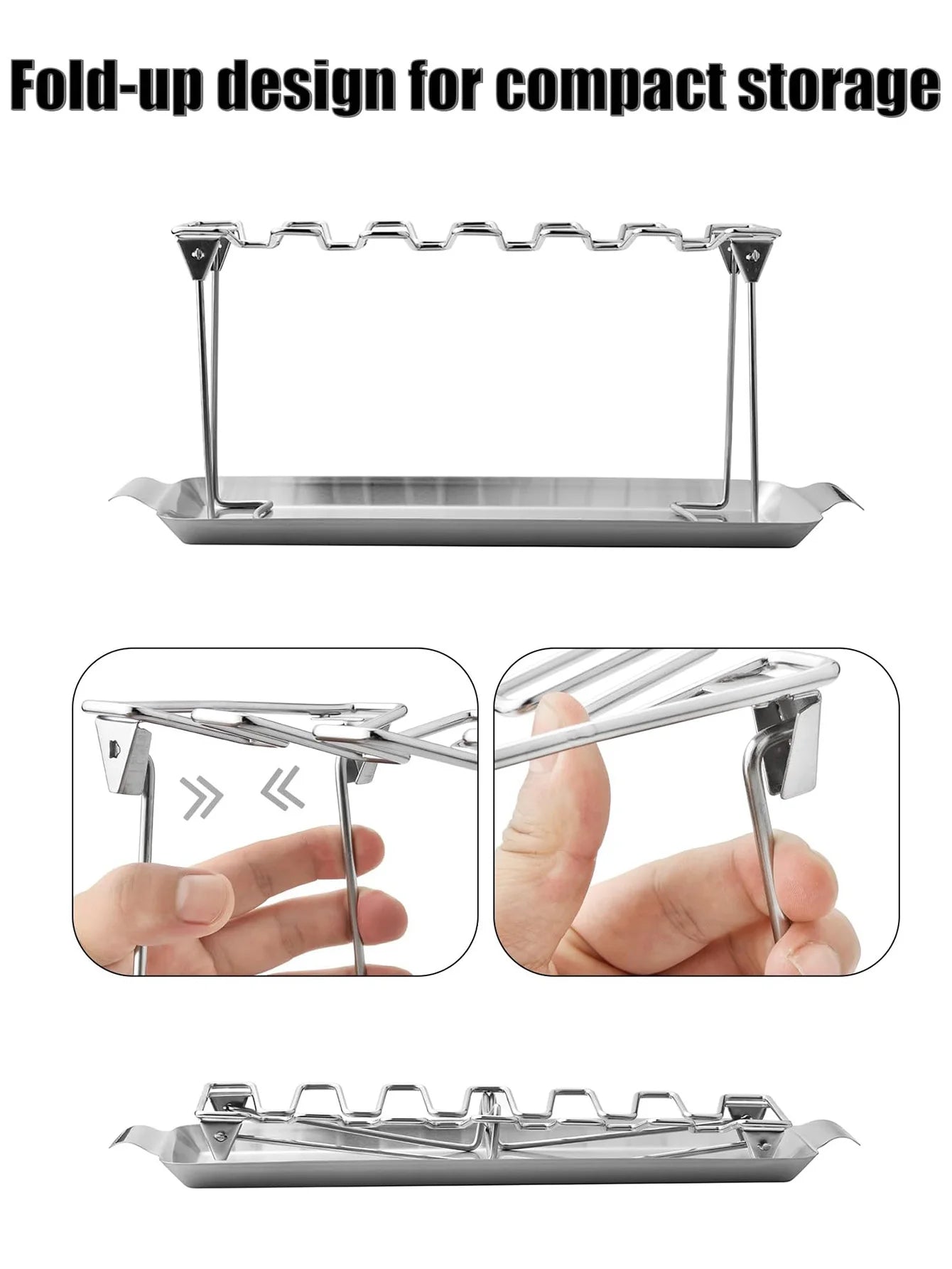 Stainless Steel Chicken Leg Rack For Grill Drip Tray