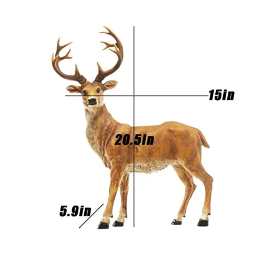 SHXI Resin Deer Figurine for Garden and Patio Decor Outdoor