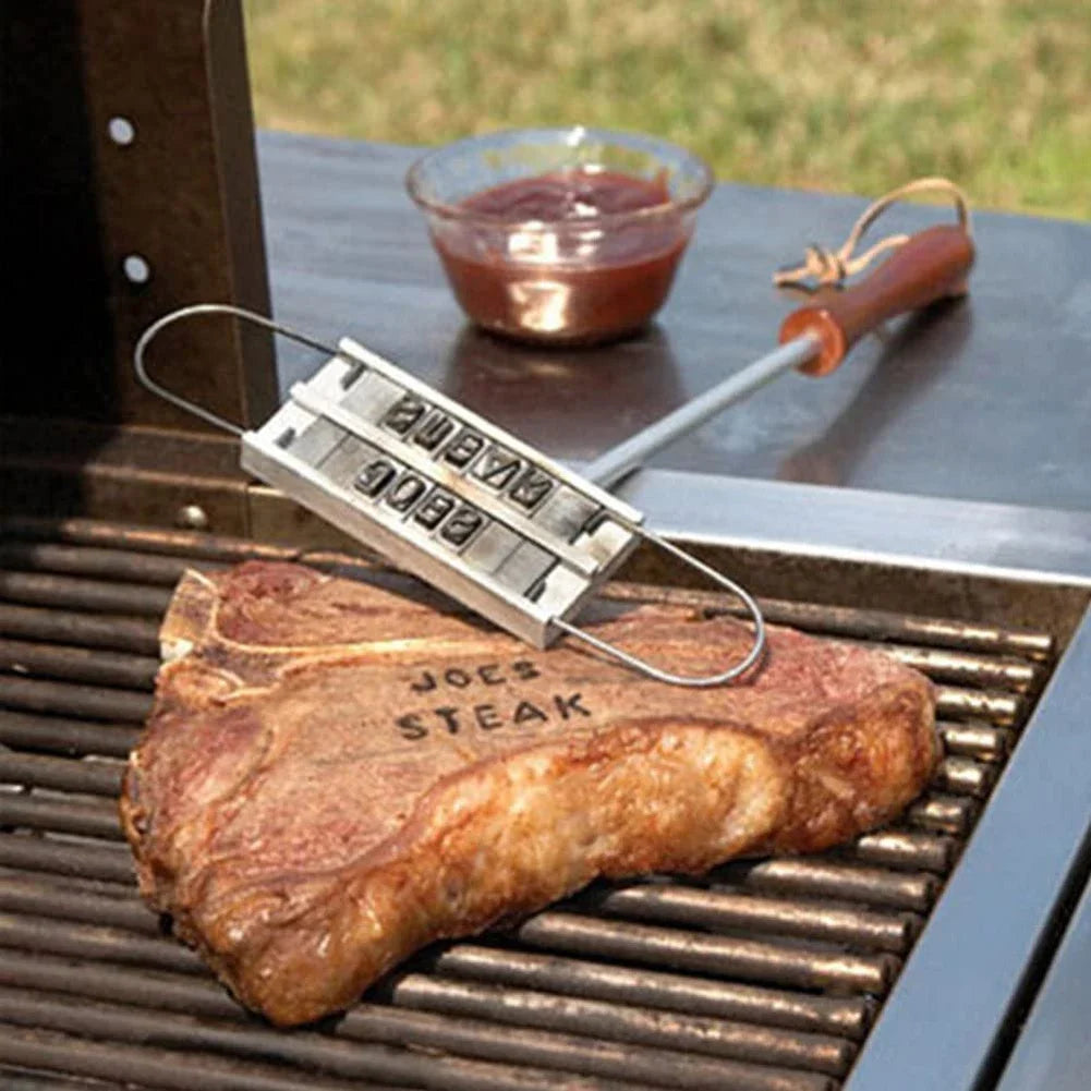 BBQ Branding Iron for DIY Lettered Barbecue Steak Grilling Tool