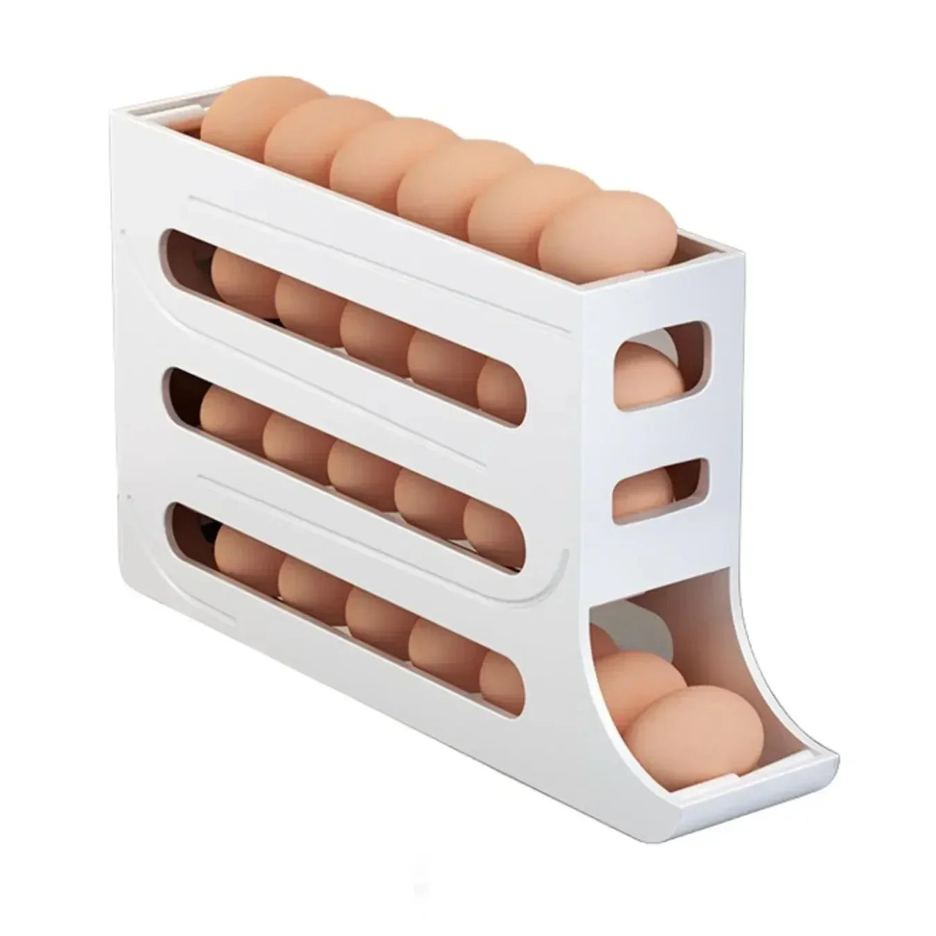 Automatic Egg Roller Storage Box 4 Layer Fridge Organizer