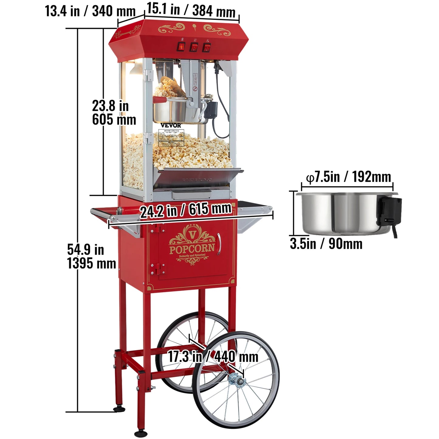SucceBuy Electric Popcorn Maker Stainless Steel Popper